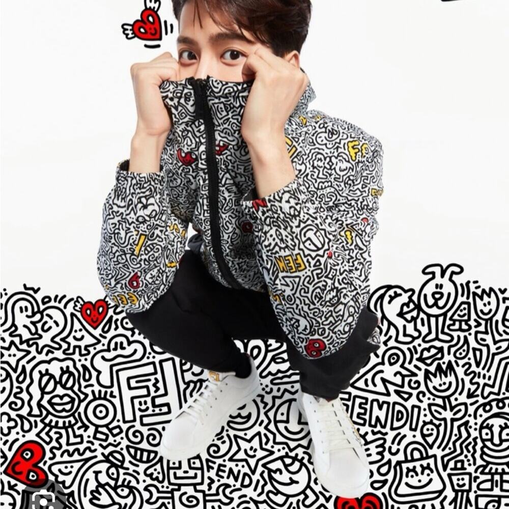 FENDI X Mr Doodle K-Way Convertible Track Jacket 50 M
